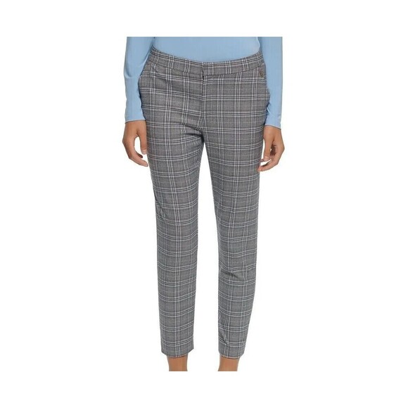 Tommy Hilfiger Women's Dress Pants Plaid Stretch Formal comfortable Gray 10 - Picture 1 of 7